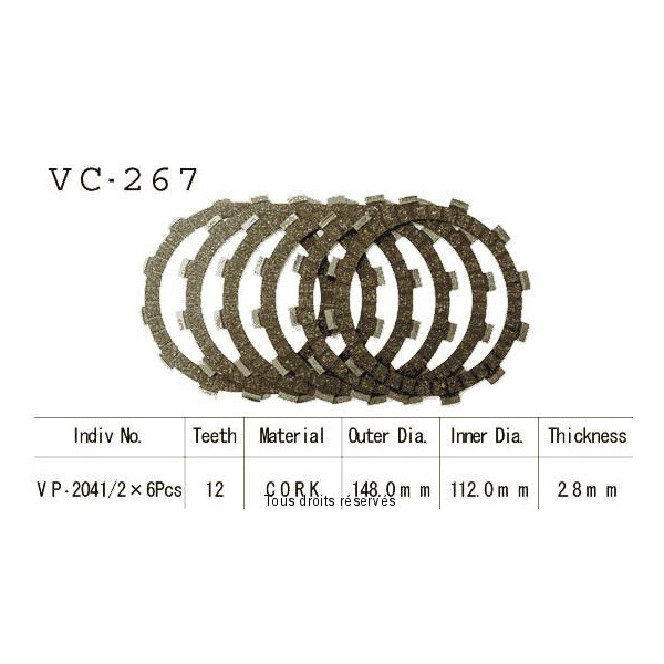 Disques garnis d'embrayage VC267