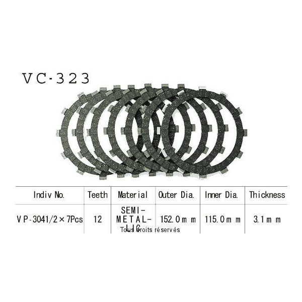 Disques garnis d'embrayage VC323