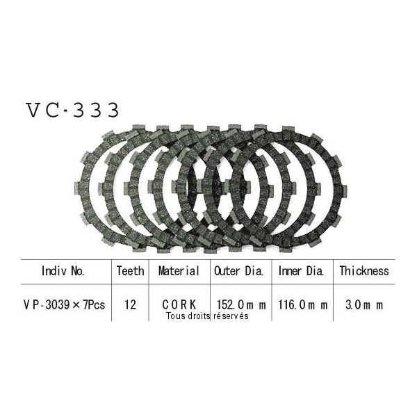 Disques garnis d'embrayage VC333