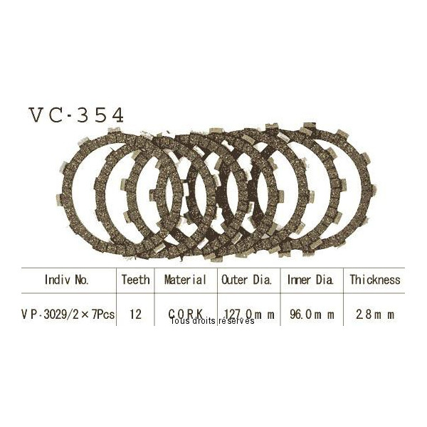 Disques garnis d'embrayage VC354