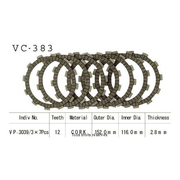 Disques garnis d'embrayage VC383