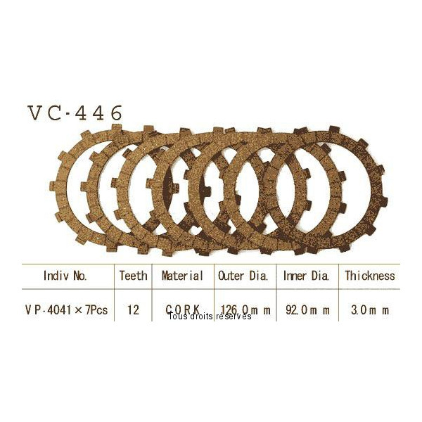 Disques garnis d'embrayage VC446