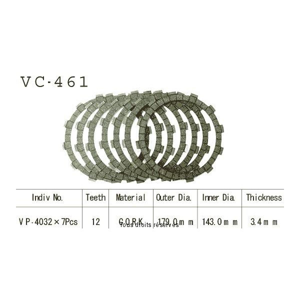 Disques garnis d'embrayage VC461