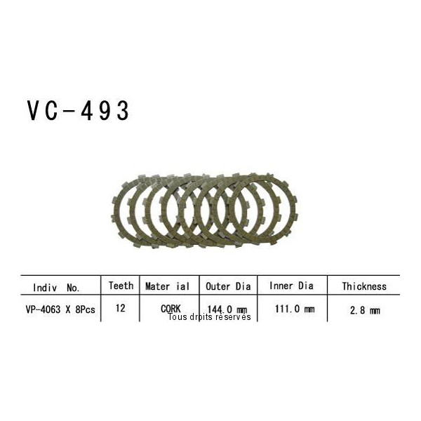 Disques garnis d'embrayage VC493