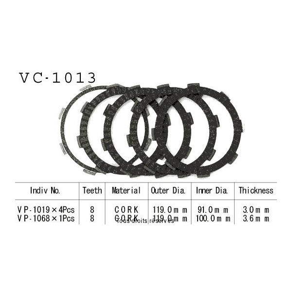 Disques garnis d'embrayage VC1013