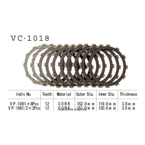 Disques garnis d'embrayage VC1018