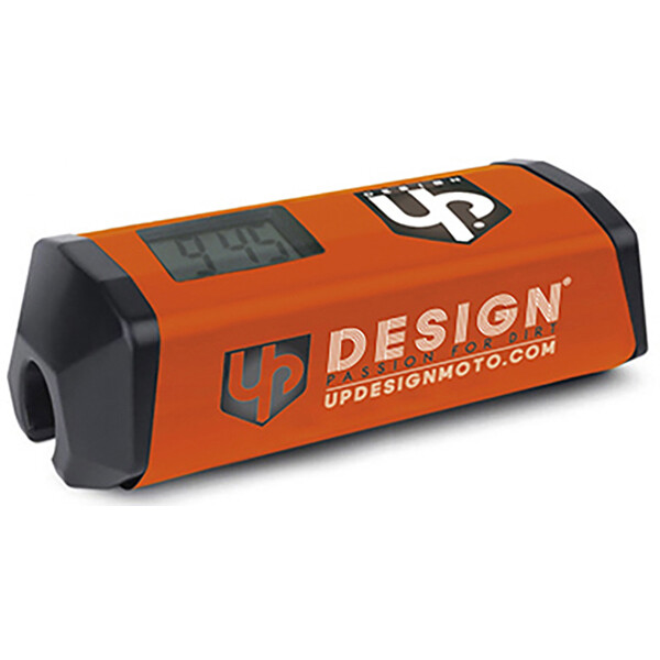 Up Design - Mousse guidon avec horloge intégrée + housse Orange