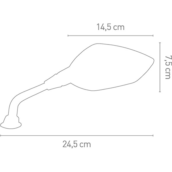 Rétroviseur Extra - Pas de 10 mm