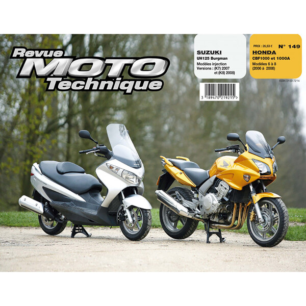 RMT 149.1 SUZUKI 125 BURGMANN (2007 à 2008) et HONDA CBF 1000 (2006 à 2008)