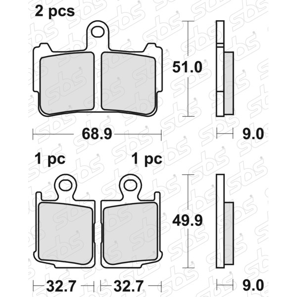 Plaquettes de frein 869 HS