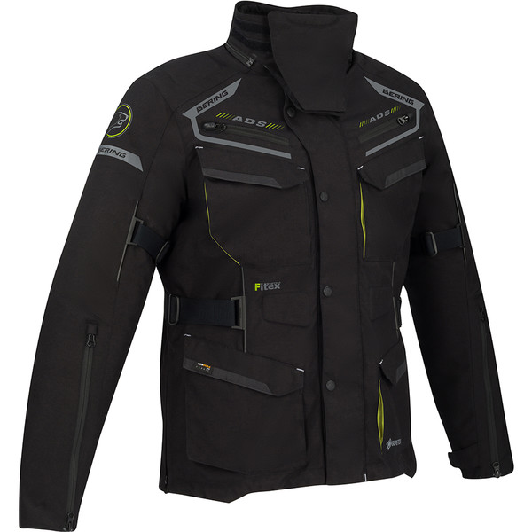 Veste laminé GoreTex Veste-moto-bering-minsk-gore-tex-noir-gris-jaune-fluo-1