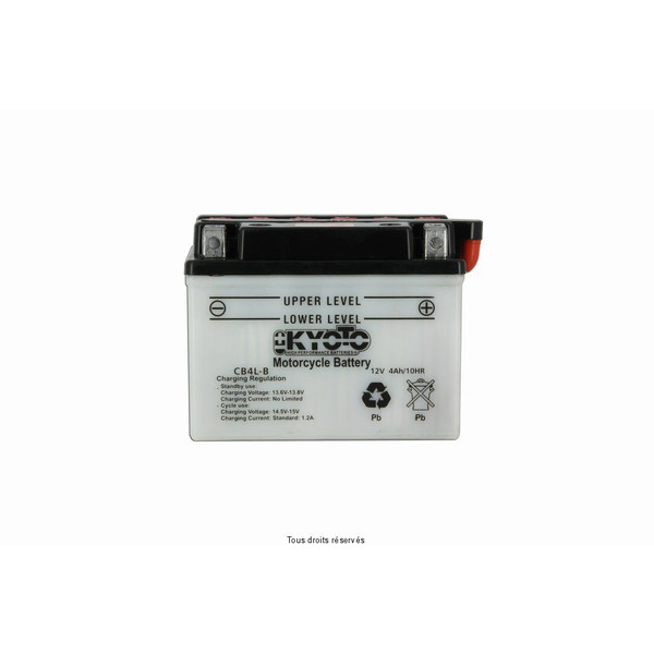 Batterie Kyoto YB4L-B avec acide pour scooter MBK Rocket 50