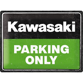Plaque Vintage Kawasaki - Parking Only nostalgic art