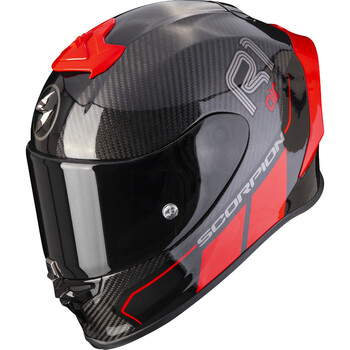 Casque Scorpion Exo R1 Evo Carbon Air MG Noir Mat Rouge - Casque