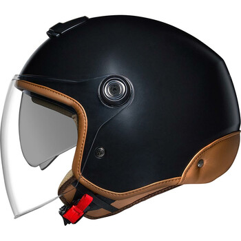 Casque Moto Jet Noir Homologue Mentonniere Reglable Pare Soleil Pliant  Integre