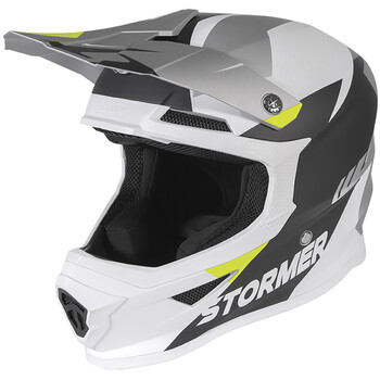 Casque Stormer Crossroad blanc cassé, casque cross vintage