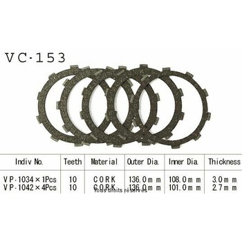 Disques garnis d'embrayage VC153 Kyoto