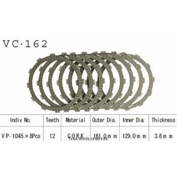 Disques garnis d'embrayage VC162 Kyoto