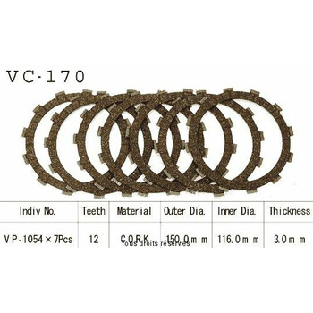 Disques garnis d'embrayage VC170 Kyoto