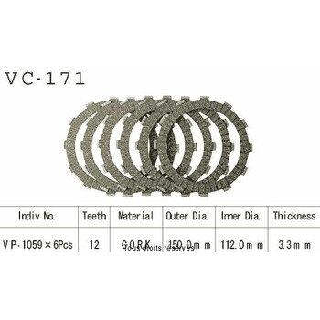 Disques garnis d'embrayage VC171 Kyoto