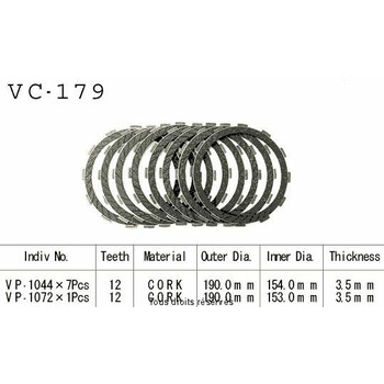 Disques garnis d'embrayage VC179 Kyoto