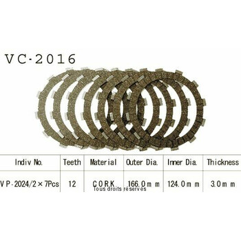 Disques garnis d'embrayage VC2016 Kyoto