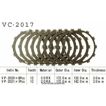 Disques garnis d'embrayage VC2017 Kyoto