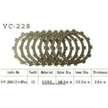 Disques garnis d'embrayage VC228 Kyoto