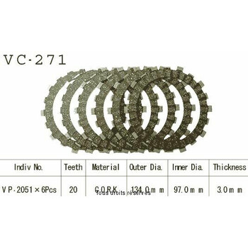 Disques garnis d'embrayage VC271 Kyoto