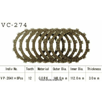 Disques garnis d'embrayage VC274 Kyoto