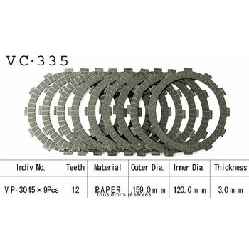 Disques garnis d'embrayage VC335 Kyoto