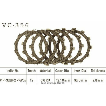 Disques garnis d'embrayage VC356 Kyoto