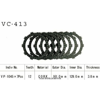 Disques garnis d'embrayage VC399 Kyoto