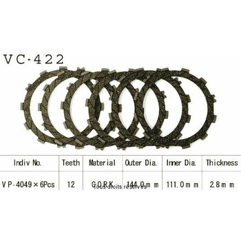 Disques garnis d'embrayage VC422 Kyoto