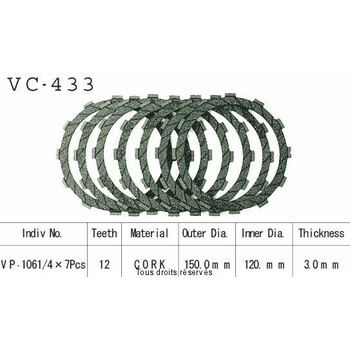 Disques garnis d'embrayage VC433 Kyoto