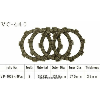 Disques garnis d'embrayage VC440 Kyoto