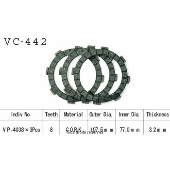 Disques garnis d'embrayage VC442 Kyoto