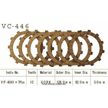 Disques garnis d'embrayage VC446 Kyoto