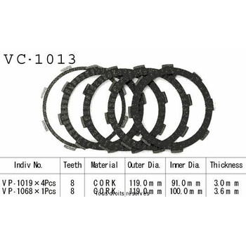 Disques garnis d'embrayage VC1013 Kyoto