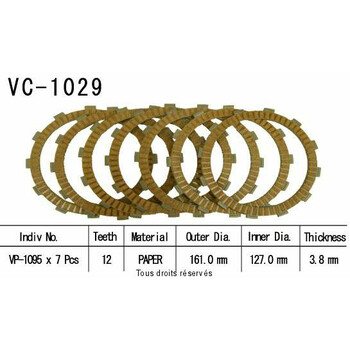 Disques garnis d'embrayage VC1029 Kyoto