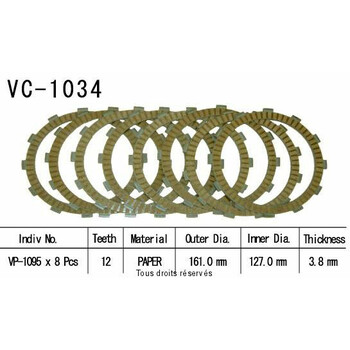 Disques garnis d'embrayage VC1034 Kyoto