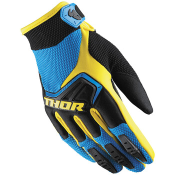 Gants motocross enfant UFO Skill Kimura bleu/jaune fluo taille XL