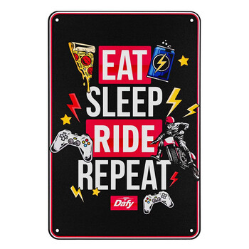 Plaque Vintage Eat Sleep Dafy Moto