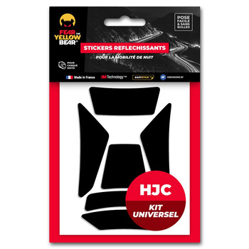 Stickers réfléchissants HJC Helmet© - Kit universel Fear The Yellow Bear