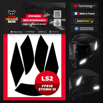 Stickers réfléchissants LS2 FF818 Storm III™ Fear The Yellow Bear