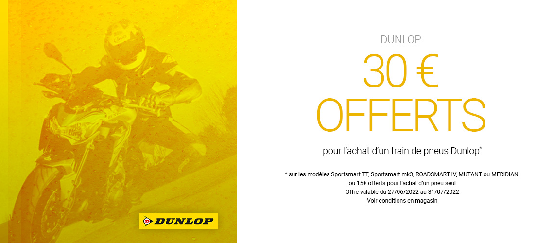 Dunlop 30 € offerts